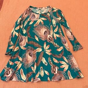 Feather Print Mini Dress made in USA